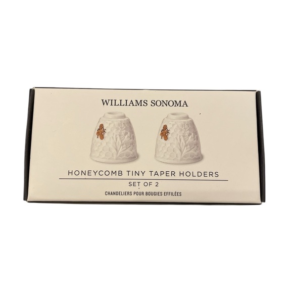 Williams Sonoma Honeycomb Tiny Taper Holders Set of 2 - Picture 2 of 6
